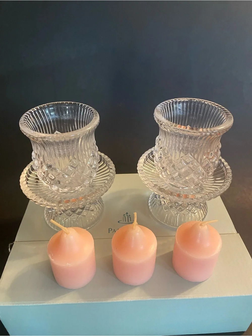 Partylite Votive Candle Holder Set of Two  Original Box Williamsburg Retired - Picture 2 of 8